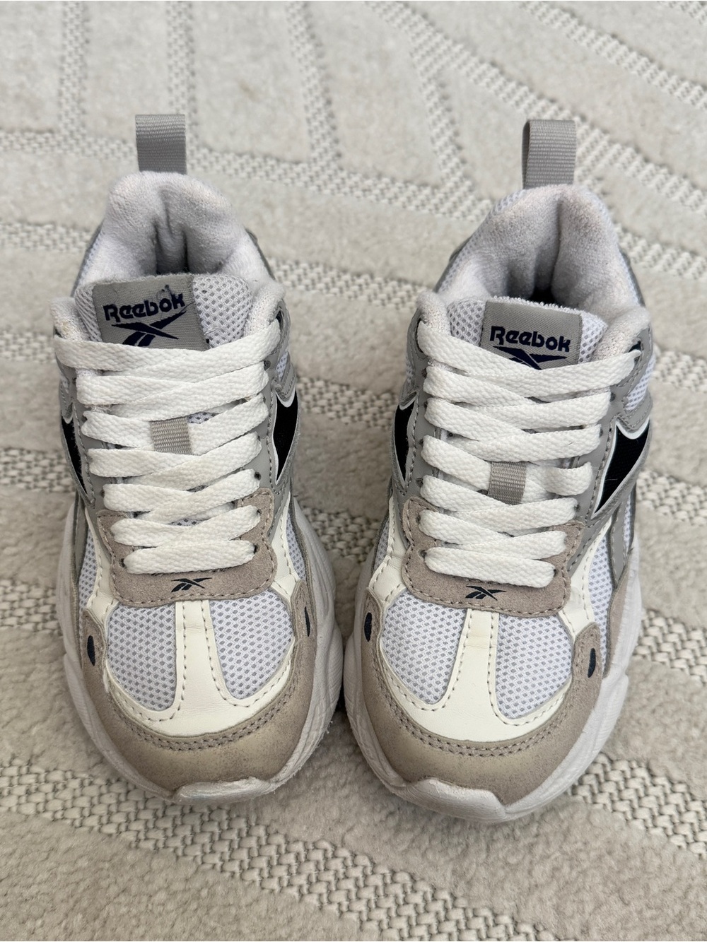 Reebok White, Gray & Black Runner Sneakers - Picture 2 of 6